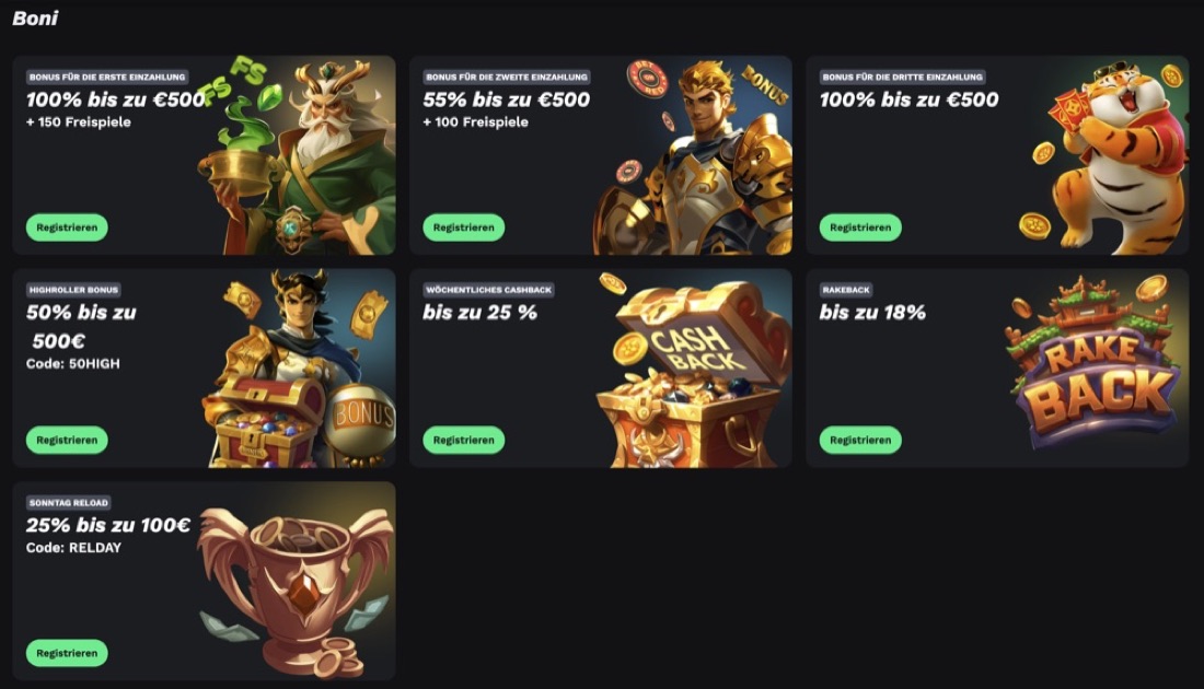 BetOnRed promotions screen